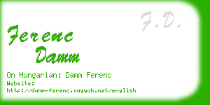 ferenc damm business card